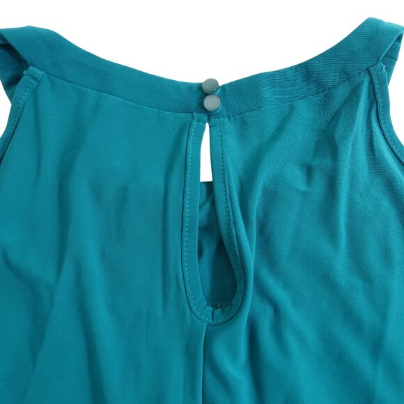 Late August Green Cold-Shoulder Top Women Size L Studded Neckline Short Sleeve - Picture 4 of 9